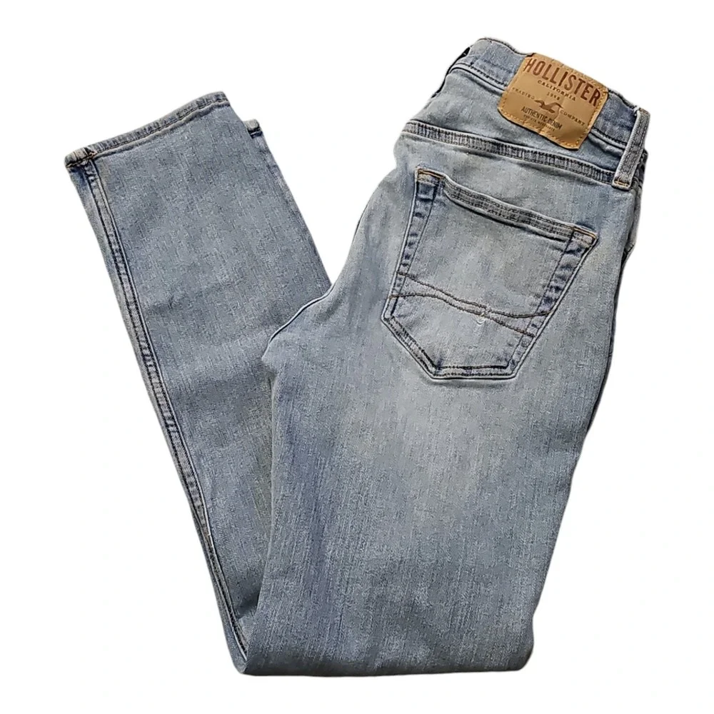 Hollister Regular Fit Mens Blue Athletic Skinny Jeans‎ Light Wash Size 29 X 30